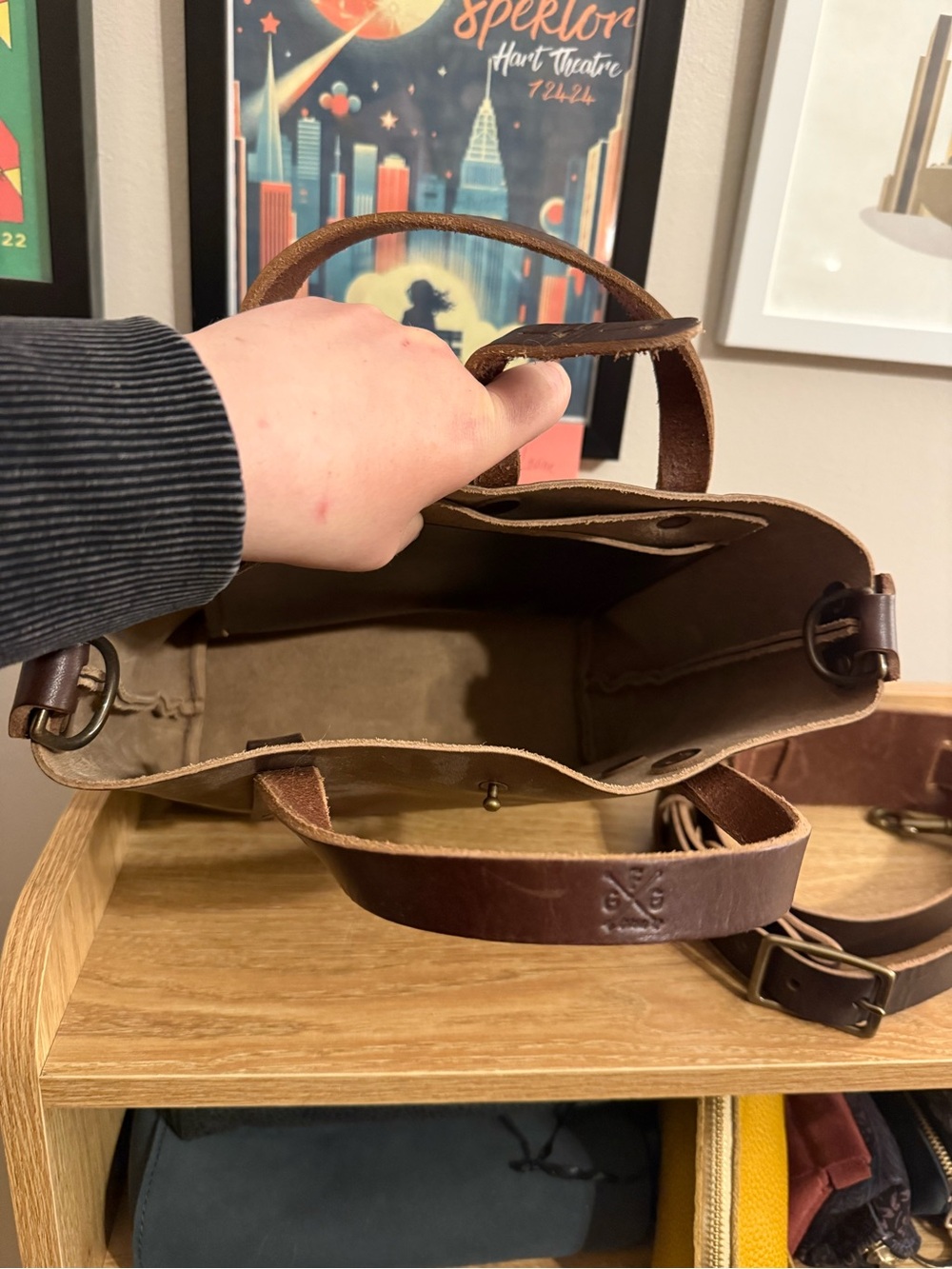EUC Go Forth Goods Rustic Pecan Mini Avery Crossbody Bag - Picture 8 of 10